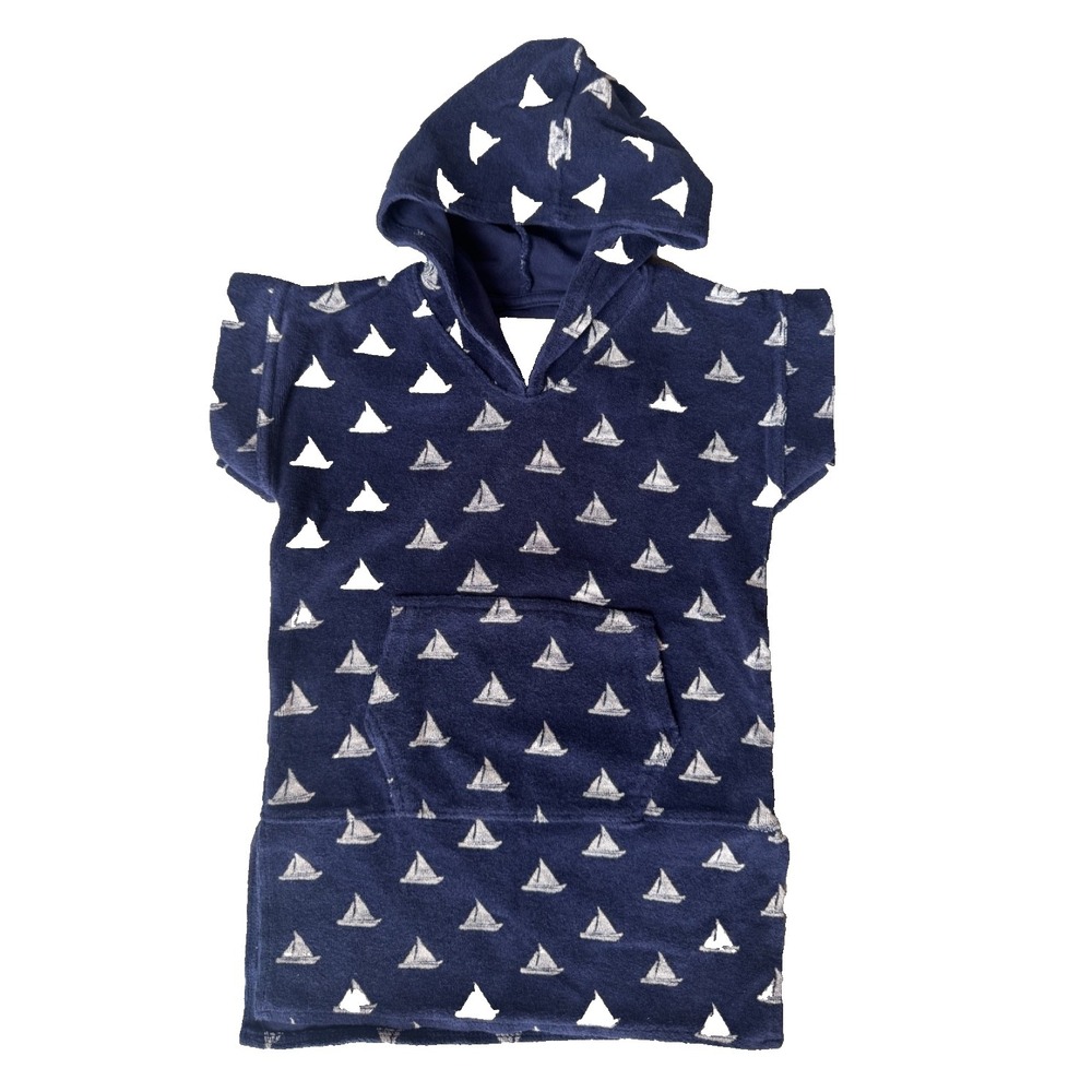 Monica + Andy Organic Cotton Navy Toddler Swim Coverup Robe Sz 2-3T Darling!